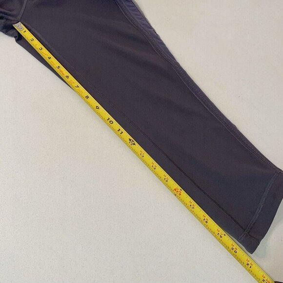Lululemon Wunder Under Crop Leggings Womens 6 Dark Gray Lace Trim Mesh‎ Luxtreme - Picture 10 of 10